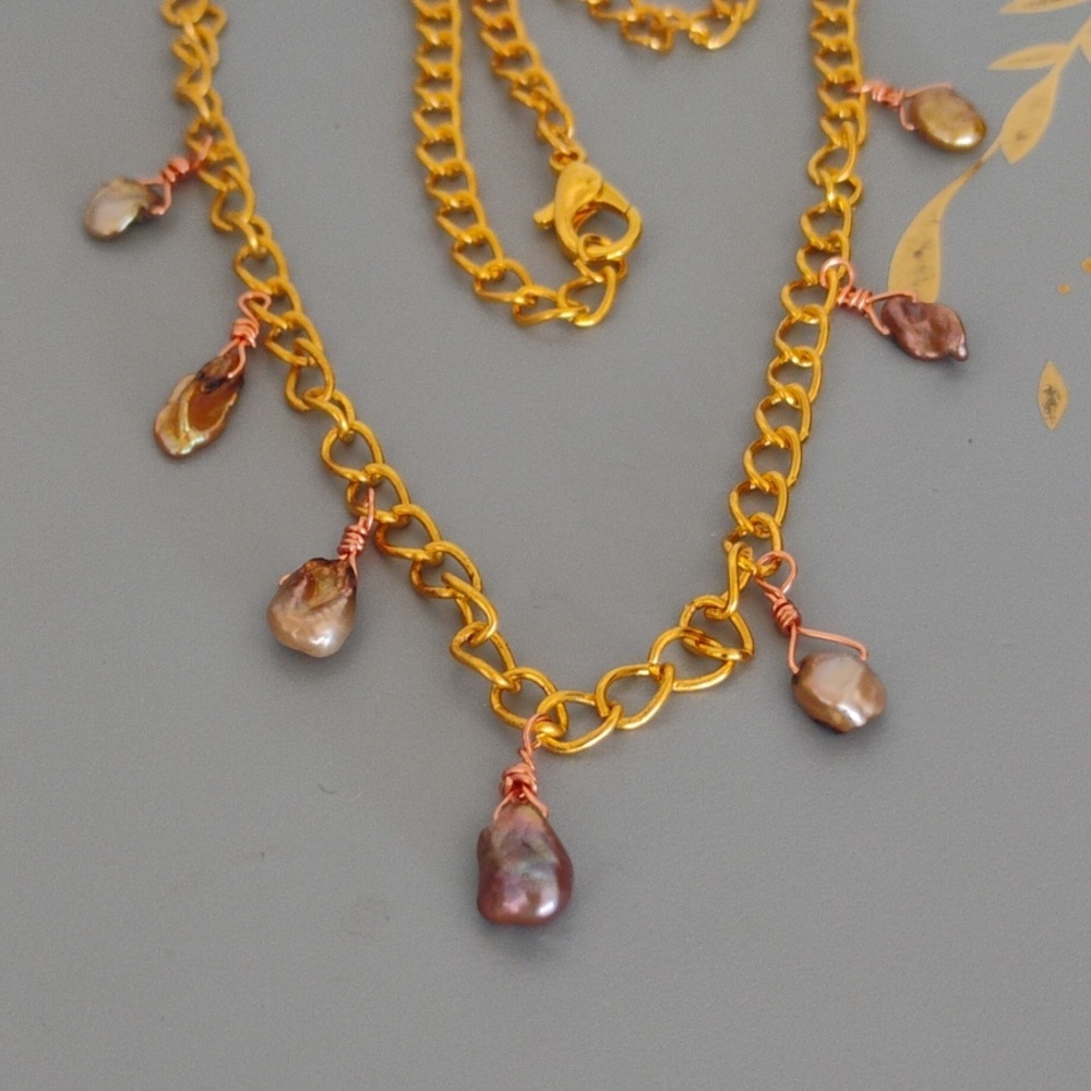 High Luster Keshi Pearl Necklace